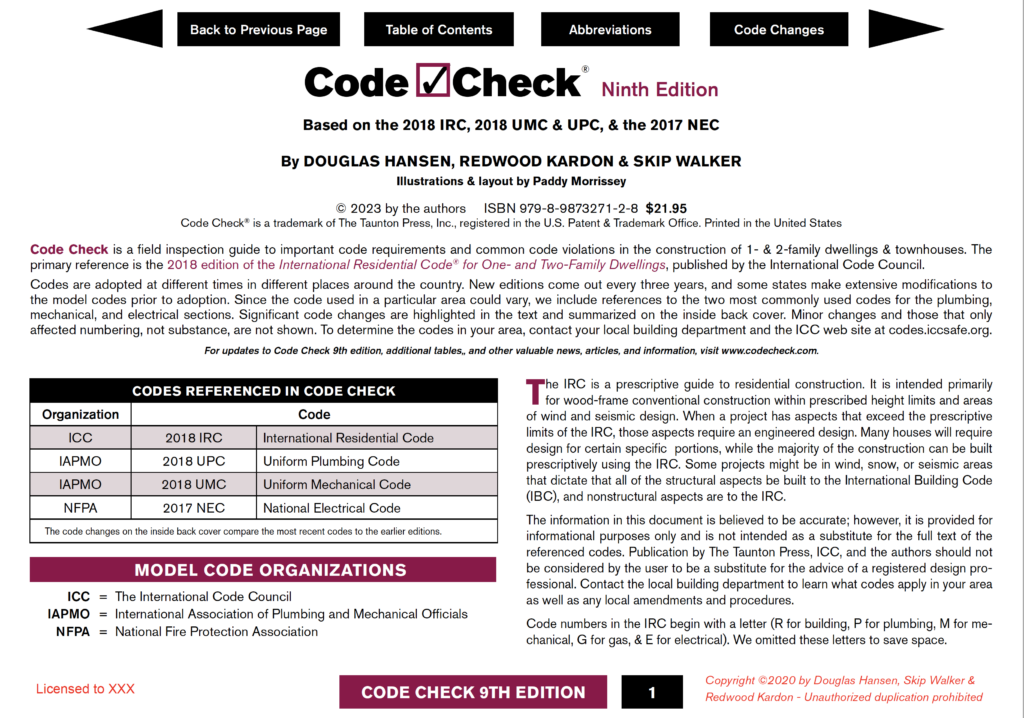 Code Check 9th Edition eBook - Code Check